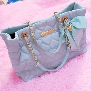 RELISTED Large Betsey Johnson Quilted Hearts Tote